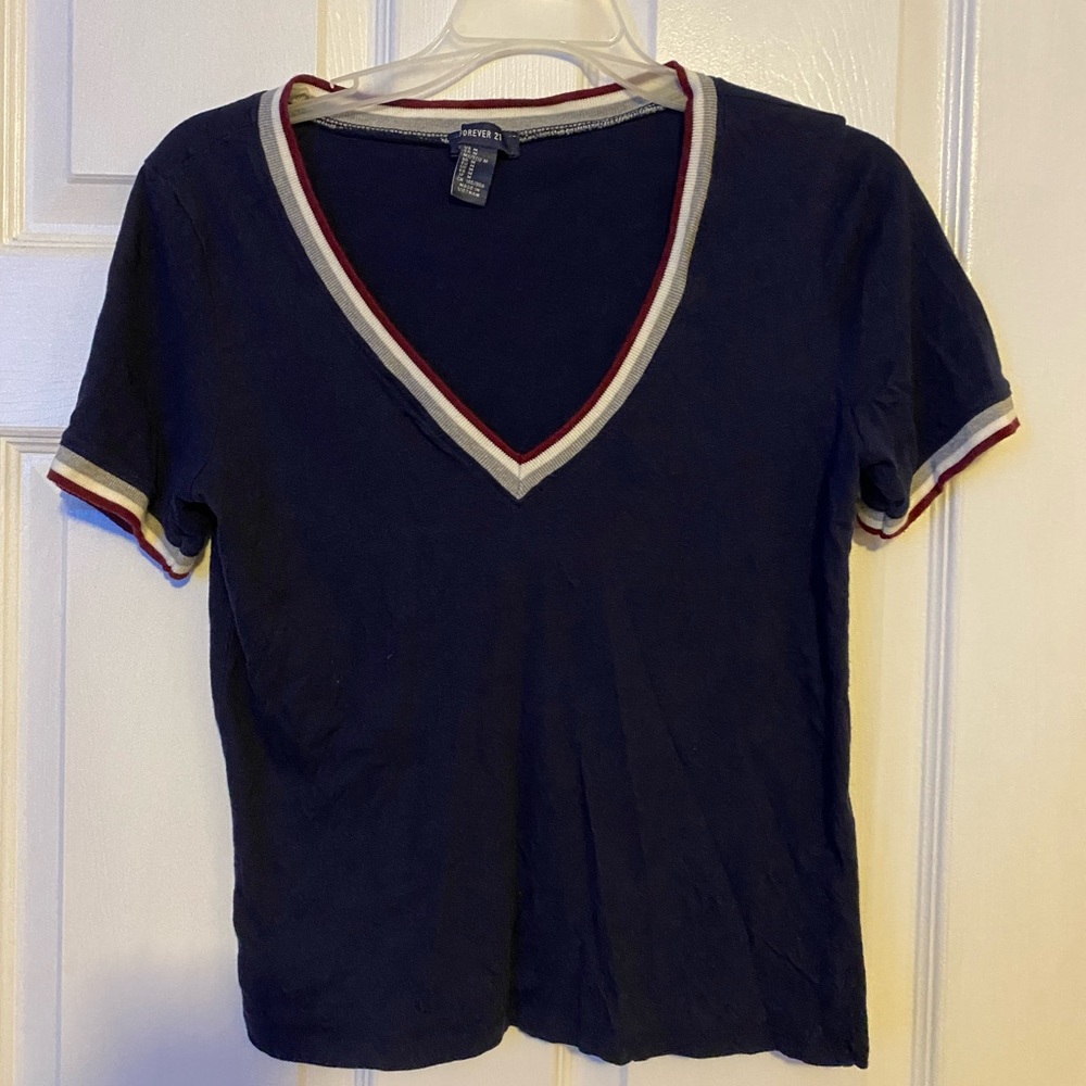 Navy Blue V-Neck Shirt